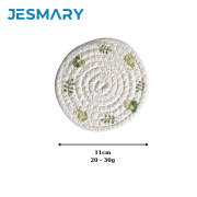 Tấm lót bàn ăn placemat hình tròn bằng sợi cotton dệt thấm nước tốt